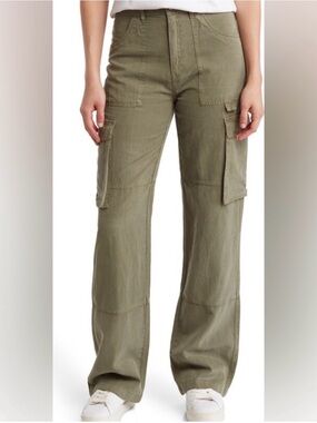 Cargo Pants by INDUSTRY REPUBLIC Lyocell Linen Cotton Straight Leg size 2